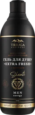Triuga Shanti Men Energy Extra Fresh гель для душа мужской мицеллярный бессульфатный с ментолом, освежающий уход за телом 550 мл