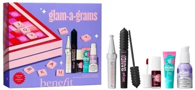 Набор Benefit Glam-A-Grams Set из 5 продуктов: воск для бровей, тушь, тинт, бальзам, масло для снятия макияжа