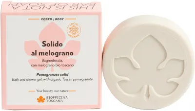 Biofficina Toscana Pomegranate гель для душа твёрдый с соком граната 80 г, брусок для душа с экстрактом киви