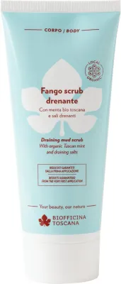 Biofficina Toscana Draining Mud Scrub скраб для тела с глиной 200 мл, скраб-маска с пемзой и каолином, для ног, рук и живота