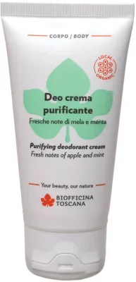 Biofficina Toscana Purifying очищающий крем-дезодорант с оксидом цинка и экстрактами трав, 50 мл