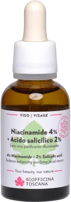Biofficina Toscana 4% Niacinamide + 2% Salicylic Acid очищающая сыворотка для лица с ниацинамидом и салициловой кислотой 30 мл