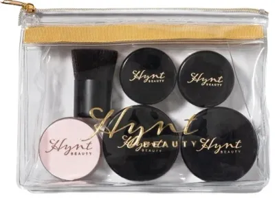 Hynt Beauty Discovery Kit Dark набор для макияжа лица: минеральная пудра-тон, консилер, пудры, кисть и косметичка, 7 предметов