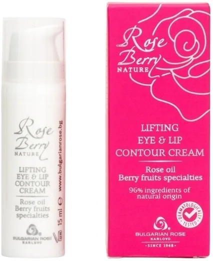 Bulgarian Rose Rose Berry Nature лифтинг-крем для кожи вокруг глаз и губ 15 мл, уход за контуром глаз и губ
