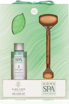 Набор Accentra Home SPA Aloe Vera Set: гель для душа, шипучее средство для ванны, массажёр