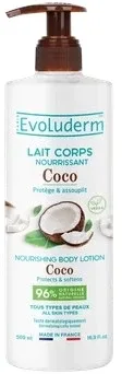 Питательное молочко для тела Evoluderm Coconut Nourishing Body Lotion с кокосовым маслом, 500 мл
