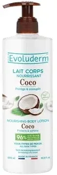 Питательное молочко для тела Evoluderm Coconut Nourishing Body Lotion с кокосовым маслом, 500 мл