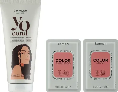 Тонирующий набор для волос Kemon Yo Cond шампунь маска кондиционер и перчатки оттенок шоколад 12+12+200 мл
