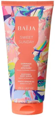 Baija Sweet Sunday скраб для тела успокаивающий 175 г, пилинг для тела с миндалём и подсолнечником