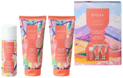 Baija Sweet Sunday набор для тела: пенка для душа 50 мл, скраб 75 мл, крем 75 г, успокаивающий ритуал ухода за телом