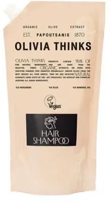 Шампунь для волос Papoutsanis Olivia Thinks Hair Shampoo Refill, сменная упаковка, 1100 мл