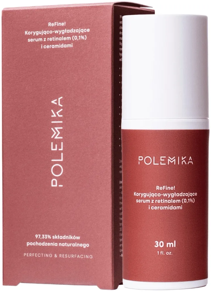 Polemika ReFine! Retinal Ceramide Correcting Smoothing Serum сыворотка для лица корректирующая разглаживающая с ретиналем 0,1% и церамидами 30 мл ретиноид для лица, против морщин
