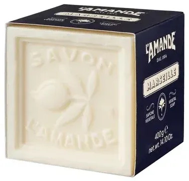 L'Amande Marseille мыло марсельское кусковое 400 г, Vegetal Soap, растительное мыло для рук и тела