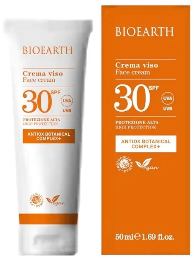 Крем для лица Bioearth Antiox Botanical Complex+ Face Cream SPF 30 солнцезащитный, с антиоксидантным ботаническим комплексом, 50 мл