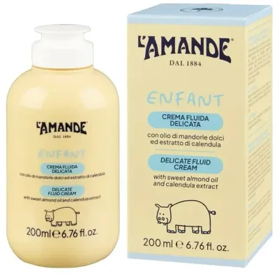 L'Amande Enfant Delicate Fluid Cream флюид-крем для тела детский смягчающий с миндальным маслом и календулой 200 мл