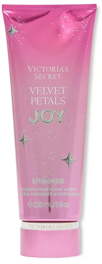 Victoria's Secret Velvet Petals Joy лосьон для тела парфюмированный с шиммером 236 мл, сияющий лосьон с мерцающими частицами