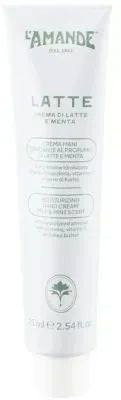 Крем для рук L'Amande Latte Moisturizing Hand Cream увлажняющий, с ароматом молока и мяты, 75 мл