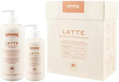 L'Amande Latte Body Care Kit набор для ухода за телом: увлажняющий гель для душа 500 мл и молочко для тела 250 мл