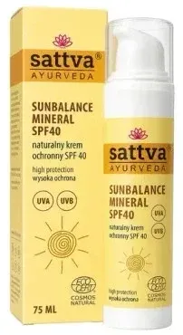 Sattva Ayurveda SunBalance Mineral крем для лица и тела солнцезащитный минеральный SPF 40 75 мл, защита от солнца на минеральных фильтрах