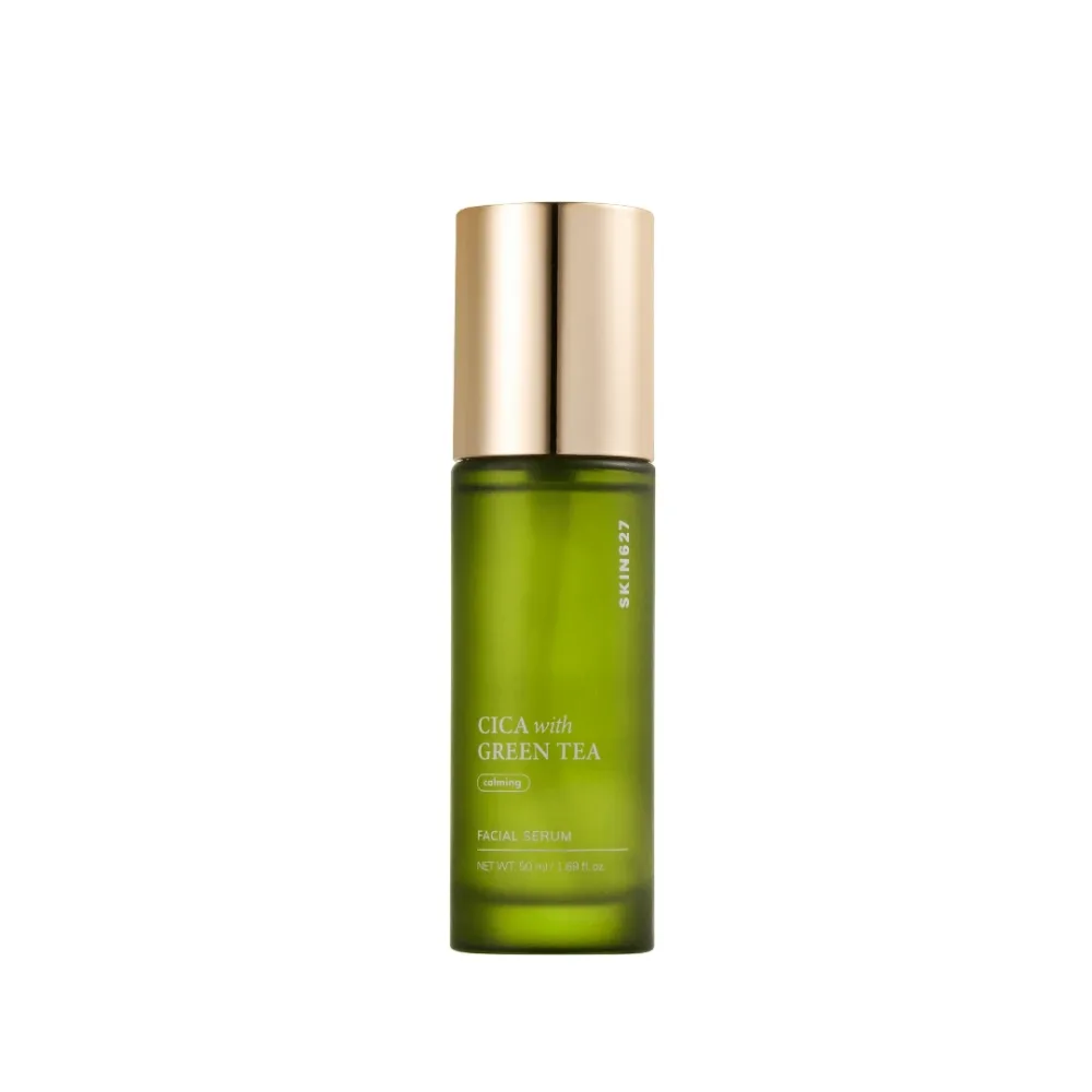Skin627 Cica with Green Tea Facial Serum сыворотка для лица с центеллой азиатской и зелёным чаем, успокаивающий уход 50 мл