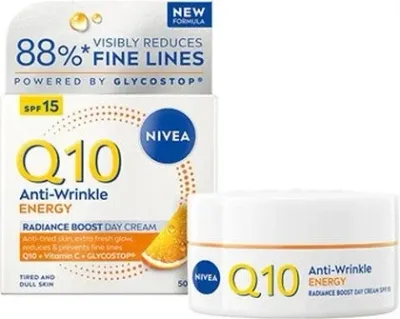 NIVEA Q10 Anti-Wrinkle Energy дневной крем для лица против морщин SPF 15 50 мл с коэнзимом Q10 и креатином