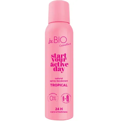 BeBio Start Your Active Day Tropical натуральный дезодорант спрей для тела с апельсином и клюквой, 125 мл