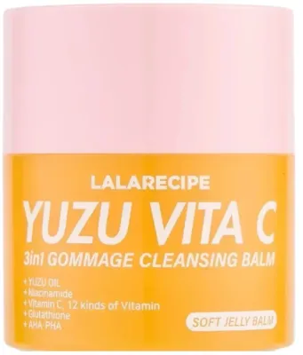 Lalarecipe Yuzu Vita C 3in1 Gommage Cleansing Balm очищающий бальзам-гоммаж 3 в 1 для лица с юдзу и витамином C, для снятия макияжа 50 мл