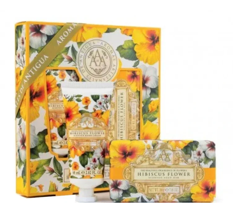 Набор для ухода за руками Aromas Artesanales De Antigua Hibiscus Flowers Set, мыло и крем для рук, 200 г + 60 мл