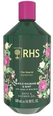 The Somerset Toiletry Co. RHS Rewild Collection гель для ванны и душа Wild Rhubarb and Mint ревень и мята 500 мл, с экстрактами мяты и ревеня