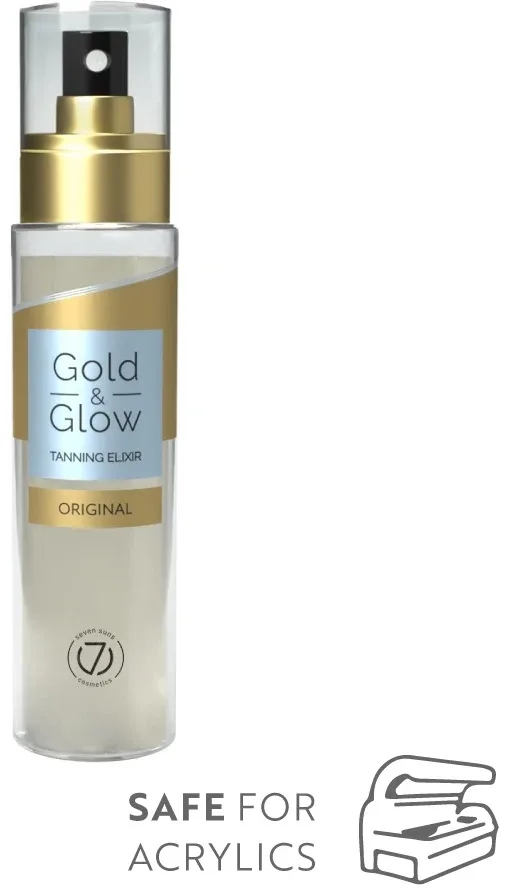 Эликсир для загара в солярии 7suns Gold и Glow Original нежирный, не оставляет следов на акриловой пластине, 100 мл