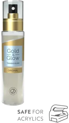 Эликсир для загара в солярии 7suns Gold и Glow Original нежирный, не оставляет следов на акриловой пластине, 100 мл