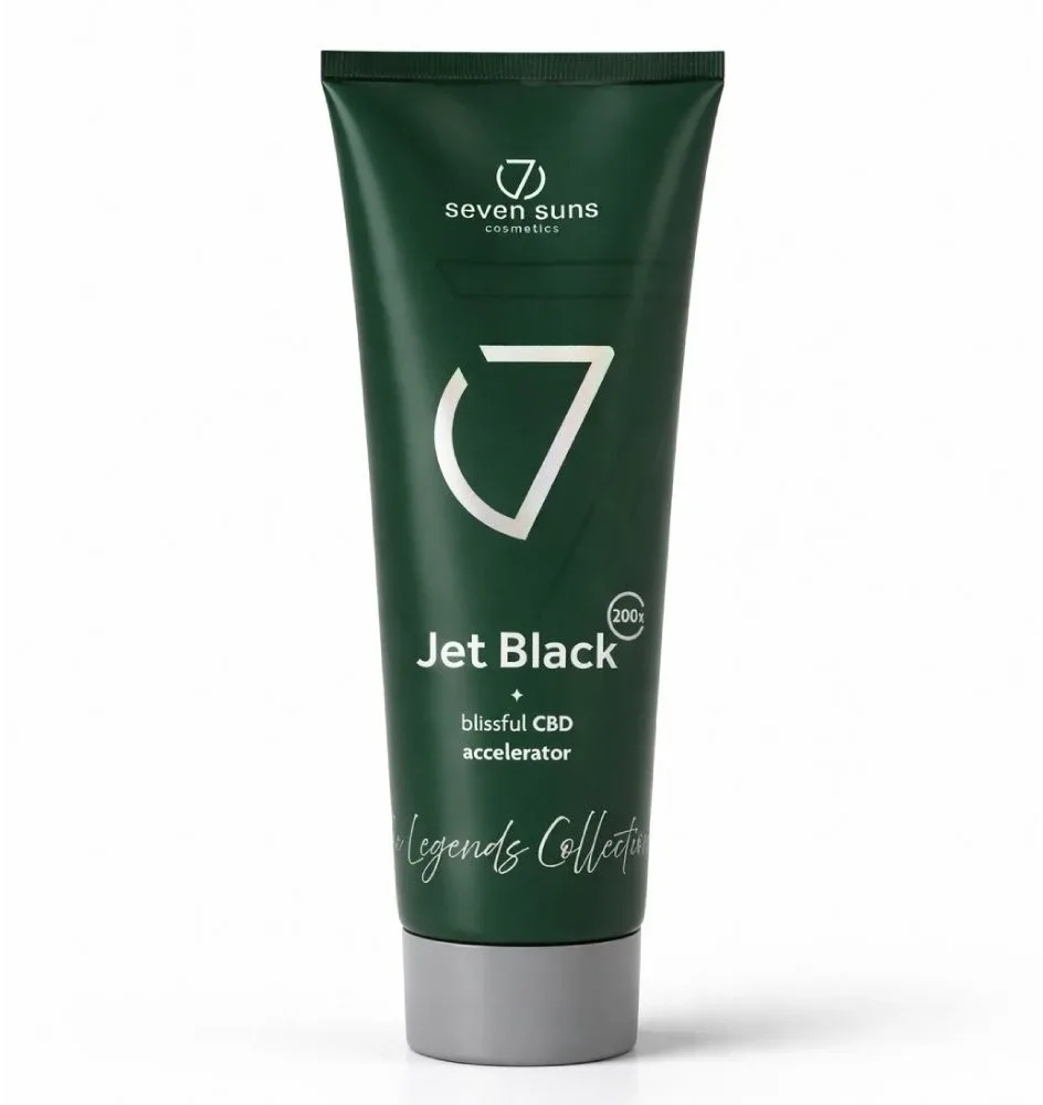 Ускоритель загара для солярия 7Suns Jet Black Blissful CBC Accelerator, натуральный оттенок, увлажнённая кожа, 250 мл