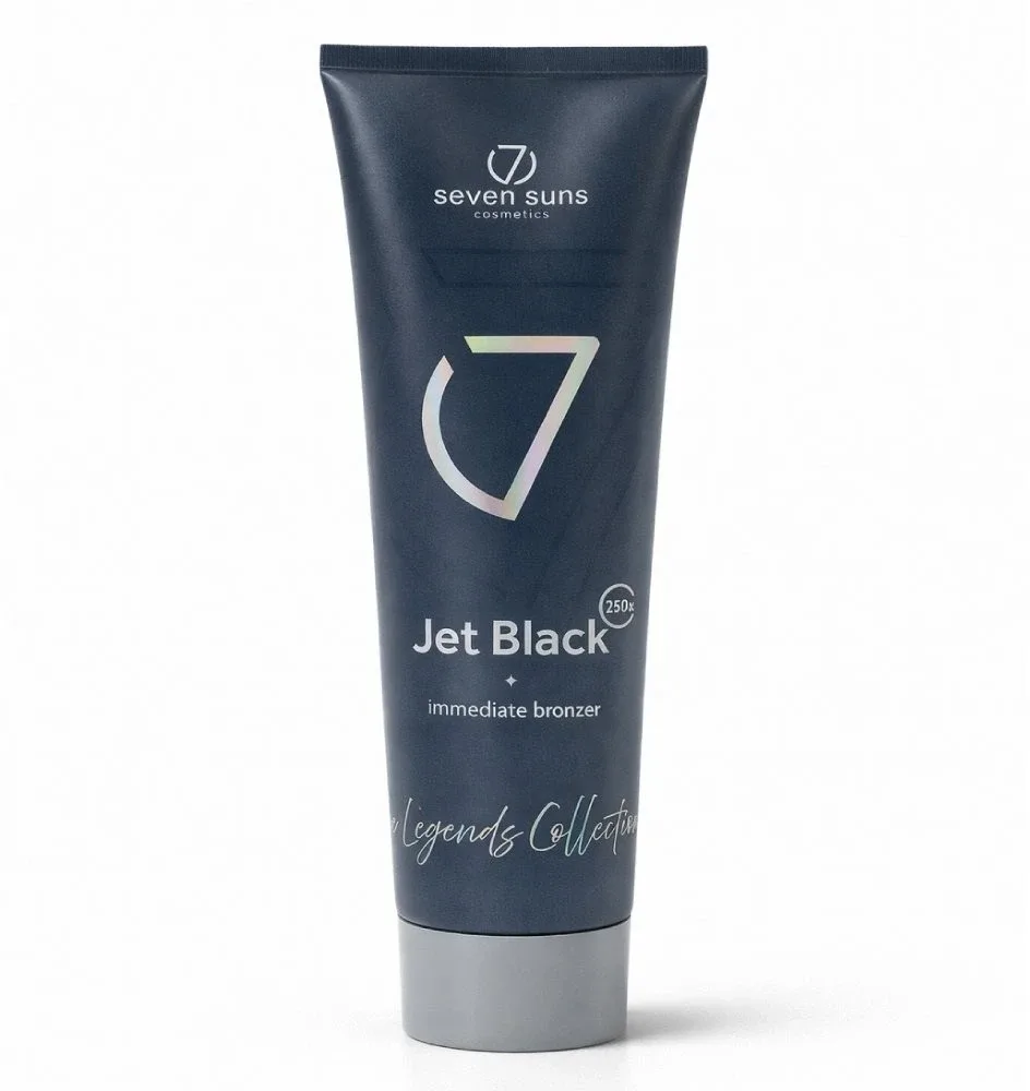 Крем для солярия 7Suns Jet Black Iconic Immediate Bronzer с бронзатором, мгновенный естественный загар, 250 мл