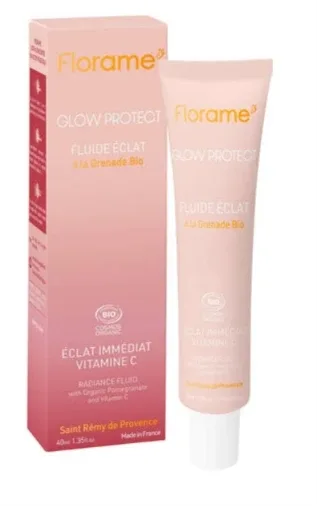 Флюид для лица и шеи Florame Glow Protect Radiance Fluid осветляющий, с витамином C и гранатом, 40 мл