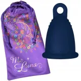 Менструальная чаша Me Luna Sport Menstrual Cup с петелькой, размер S, тёмно-синяя — фото 2