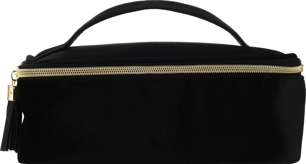 Косметичка KillyS Black Velvet размера M, чёрный велюр, 1 шт