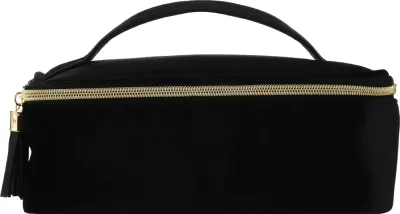 Косметичка KillyS Black Velvet размера M, чёрный велюр, 1 шт