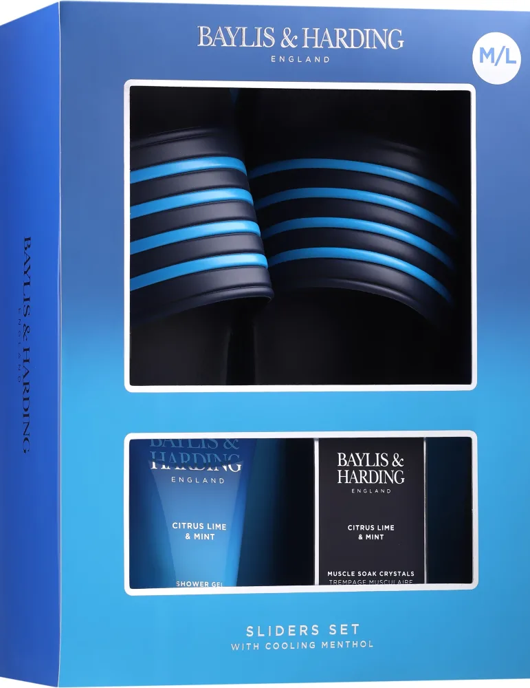 Baylis & Harding Baylis & Harding Men's Citrus Lime & Mint (sh/gel/200 мл + crystals/100 г + slippers) * - Baylis and Harding Men's Citrus Lime and Mint набор мужской: гель для душа 200 мл, кристаллы для ванны 100 г, тапочки — подарочный с лаймом и мятой