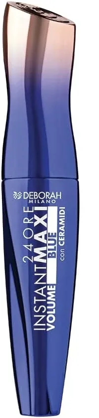 Тушь для ресниц Deborah Milano 24-Hour Instant Maxi With Ceramides Volume Mascara, увеличивающая объём, 12 мл, оттенок Electric Blue