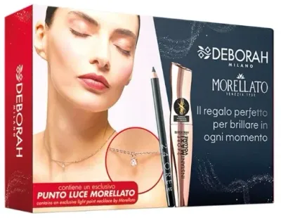 Deborah Milano Beauty Kit 01 набор декоративной косметики для глаз: тушь 24ore Instant Maxi Volume 12 мл, карандаш 24Ore Long-lasting 1,5 г и колье