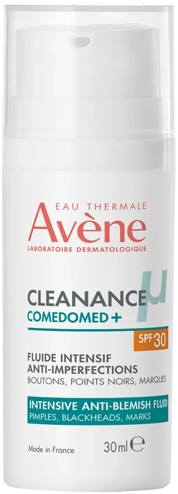 Avene Cleanance Comedomed+ Intensive Anti-Imperfection Fluid SPF30 флюид для проблемной кожи против несовершенств и постакне, матирующий, 30 мл
