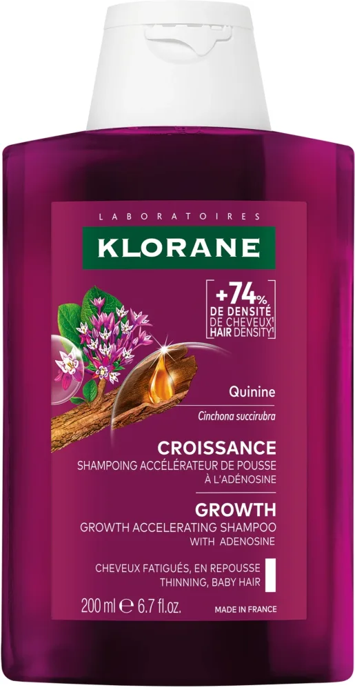 Шампунь Klorane Growth Accelerating Shampoo ускоряющий рост волос, с аденозином и хинином, 200 мл / 400 мл