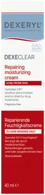 Dexeryl Dexeclear Repairing Moisturizing Cream крем для лица и губ восстанавливающий увлажняющий для сухой кожи, склонной к несовершенствам, 40 мл