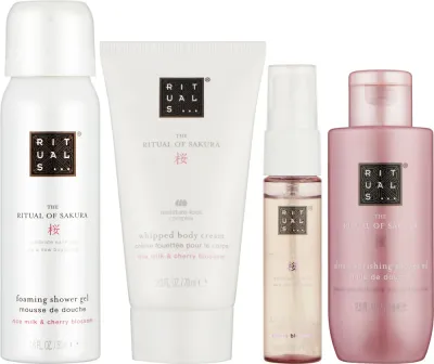Rituals The Ritual Of Sakura Small подарочный набор для тела: гель для душа 50 мл, крем для тела 70 мл, мист для тела и волос 20 мл, масло для душа 75 мл