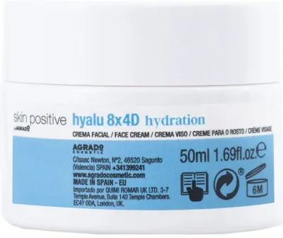 Agrado Hyalu 8x4D Hydration Face Cream увлажняющий крем для лица с восемью видами гиалуроновой кислоты, 50 мл