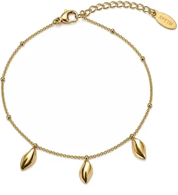 Браслет Ecarla Falling Drops из хирургической стали, позолота золотом 14k