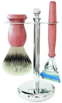 Golddachs Synthetic Hair, Fusion Chrome Rose Wood подарочный набор для бритья мужской: помазок с синтетическим ворсом, бритвенный станок, подставка