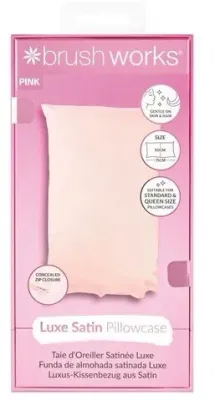 Наволочка сатиновая Brushworks Luxe Satin Pillowcase Pink розовая, 50 x 75 см