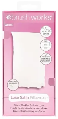Наволочка сатиновая Brushworks Luxe Satin Pillowcase White белая, 50 x 75 см