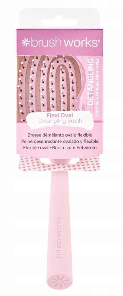 Щётка для распутывания волос Brushworks Flexi Oval Detangling Hair Brush, гибкая, спиральная, 1 шт